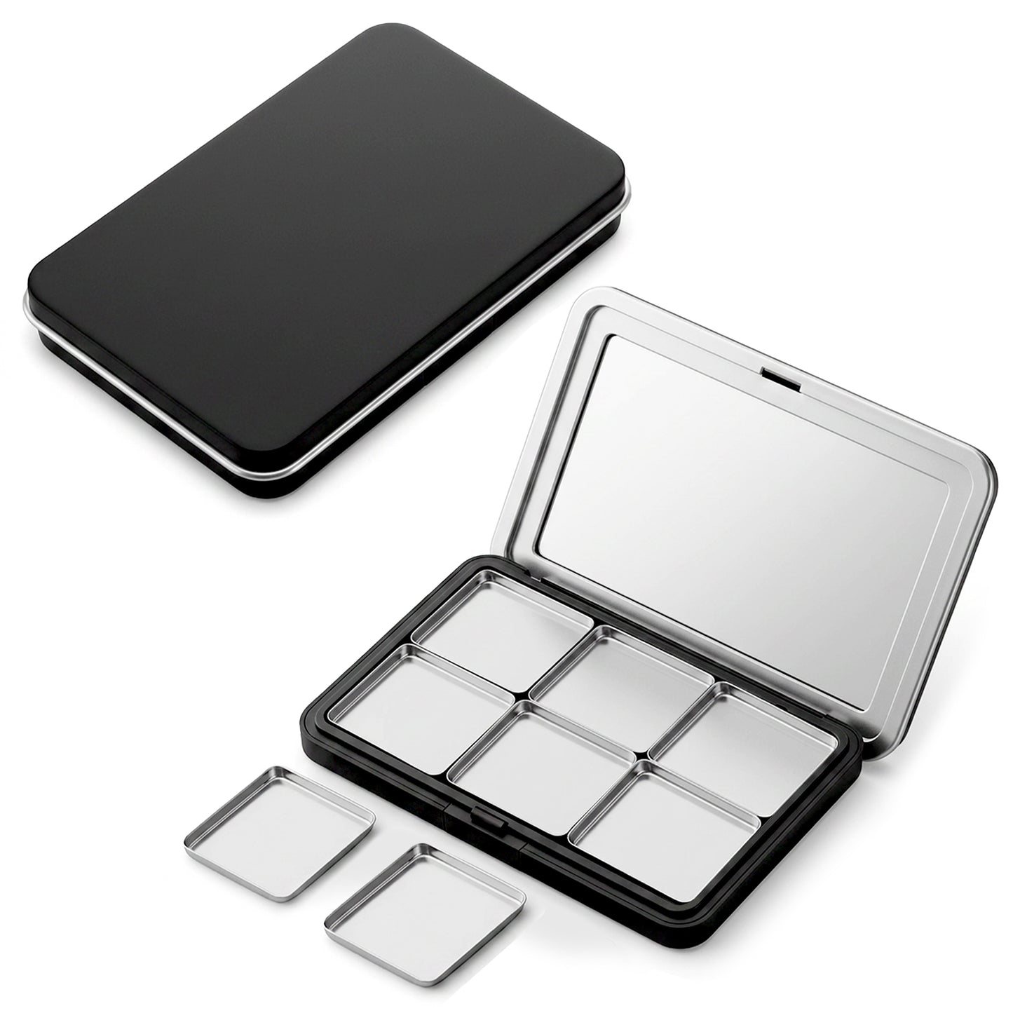 2 Pcs Empty Eyeshadow Palette Empty Makeup Palette with Mirror Refillable Eyeshadow Palettes Small Emptys Lipstick Pallet Eyeshadows Pans for Blush Powder Eyeshadows Lipstick Highlight
