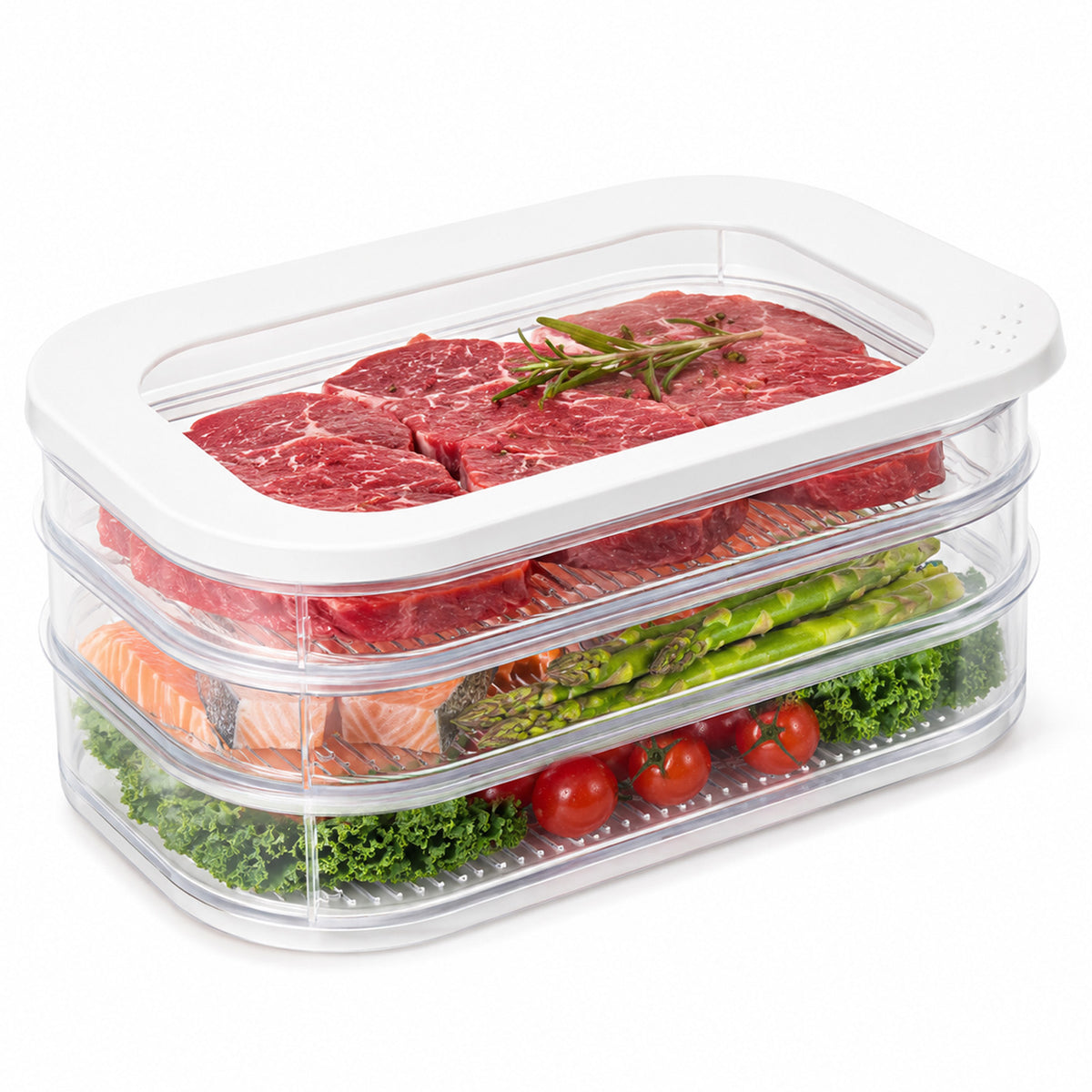 Snuviax Deli Meat Container for Fridge, Stackable Refrigerator Organizer