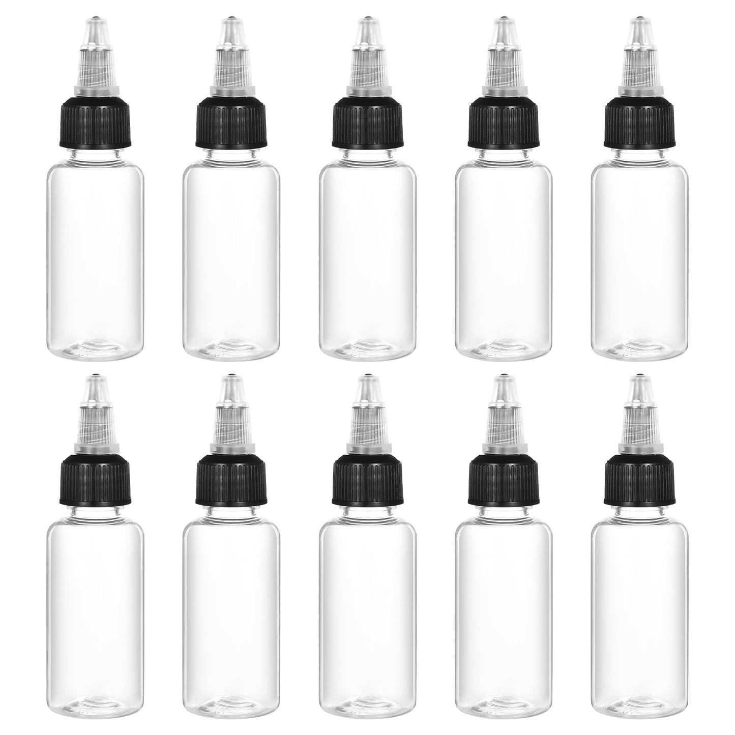 Xelsluthe 10 Pcs Plastic Extruded Liquid Bottle, 30ml Dispensing Bottle Laboratory Wash Bottle Squeeze Bottle PET Ink Discharge Bottle Watercolor Pigment Bottle