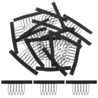 40 Pcs Wig Clips & Comb for Securing Wigs 6 Teeth Metal & Cloth Wigs Combs for Hairpiece Making, Wig Caps (Black)