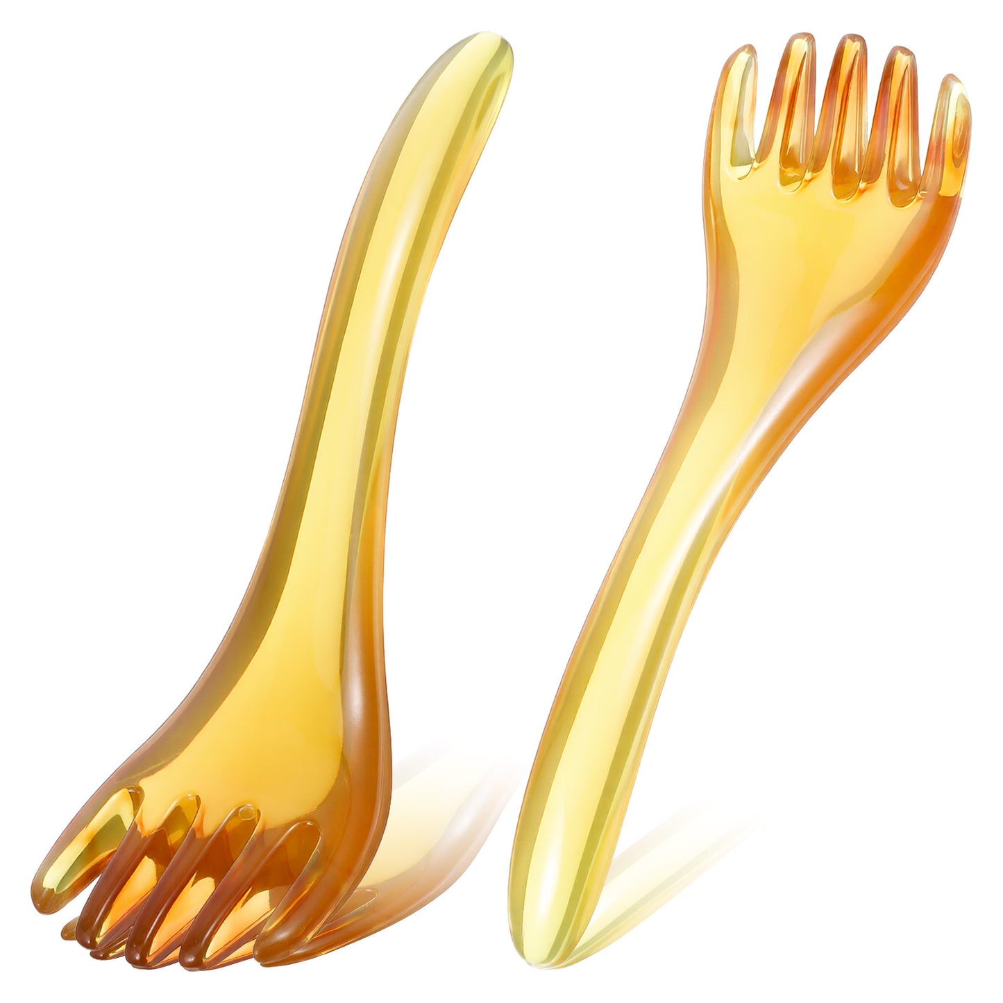 Scalp Massage Tools, 2 Pack Head Spa Gua Sha Tools, Head Massages Comb, Men & Women, Portable Resin SPA Tool for Soothing Heads Massage (Amber)