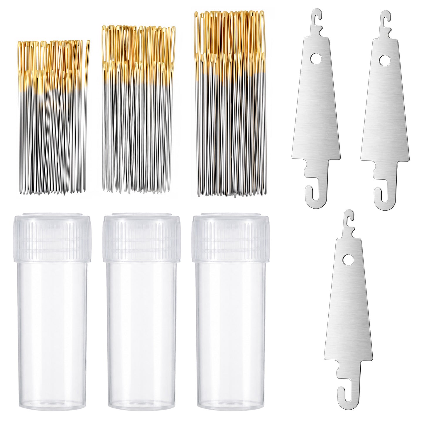 90 PCS Needlepoint Needles+ 3 Needle Threader Cross Stitch Needles