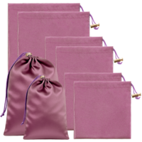 Soft Satin Drawstring Pouch, 6 Pcs Adjustable Jewellery Gift Bag Storage Soft Storage Bags Adult Toy Storage-Bags for Women Men Couples Toy Underwear Cosmetic Sunglasses Travel Camping(3 Sizes Purple)