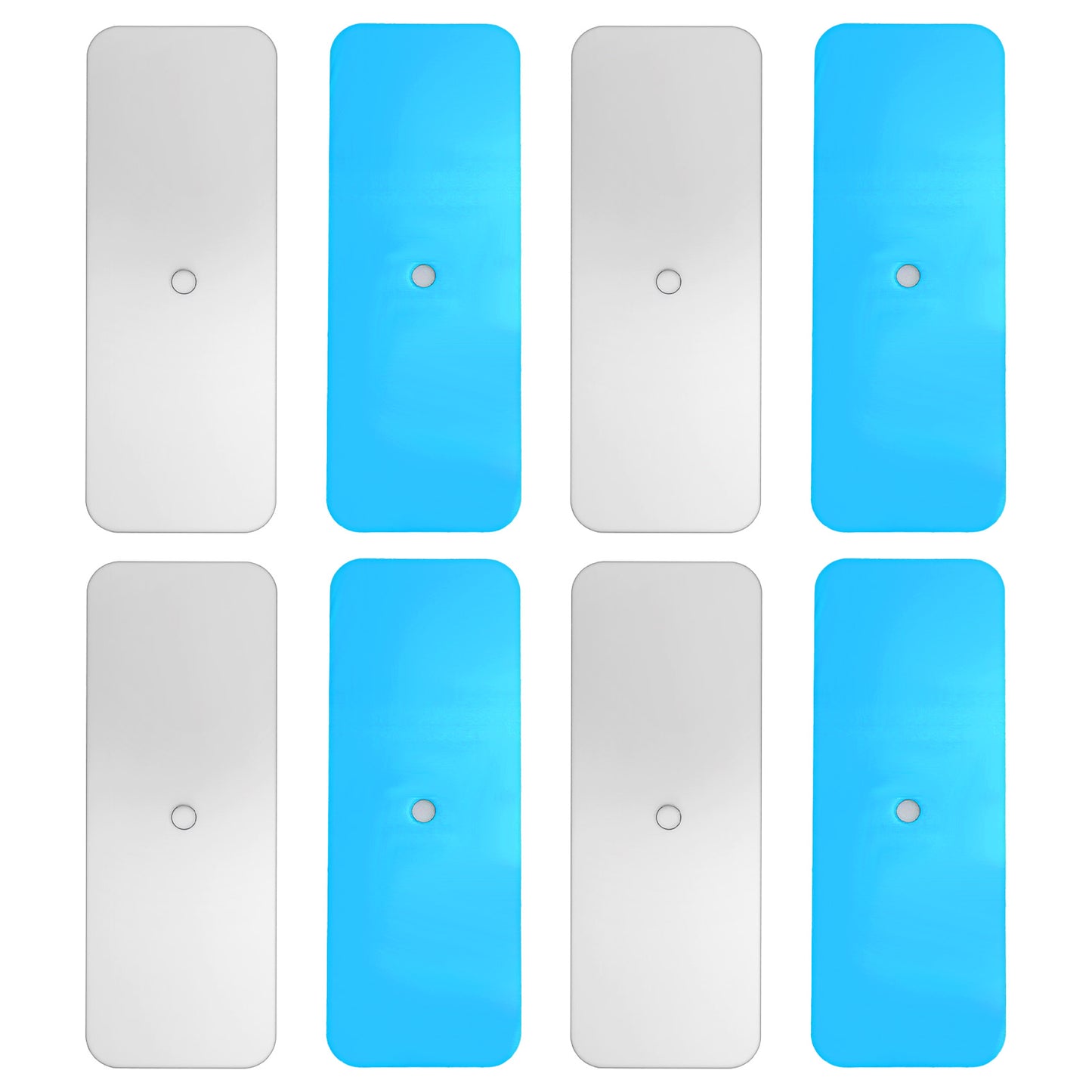 8 Pack Metal Strips for Magnets Under Cabinet Lights, Replacement Metal Adhesive Backing Plate for Magnets 7.5x2.8cm