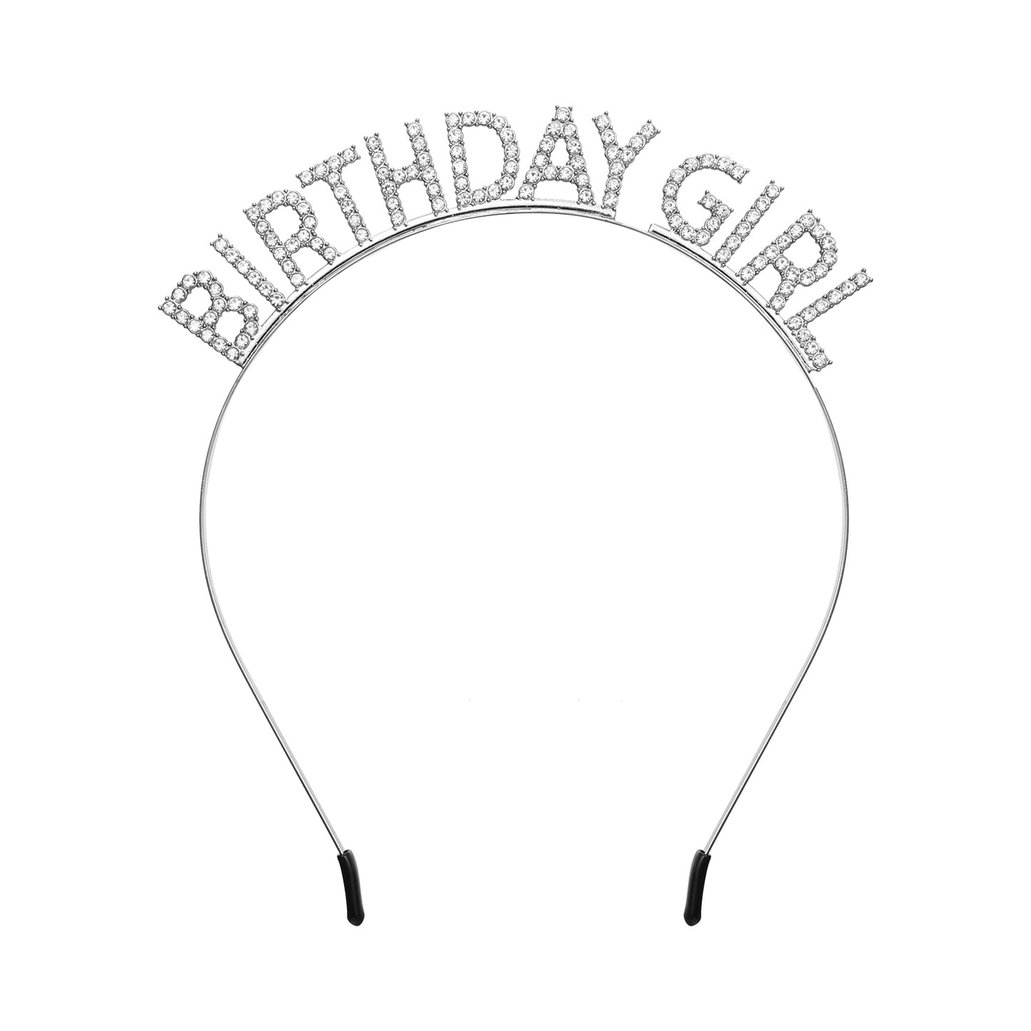 Xthrotsenk Birthday Girl Headband Silver Happy Birthday Headbands Rhinestone Birthday Headpiece Happy Birthday Party Decorations for Women Girls