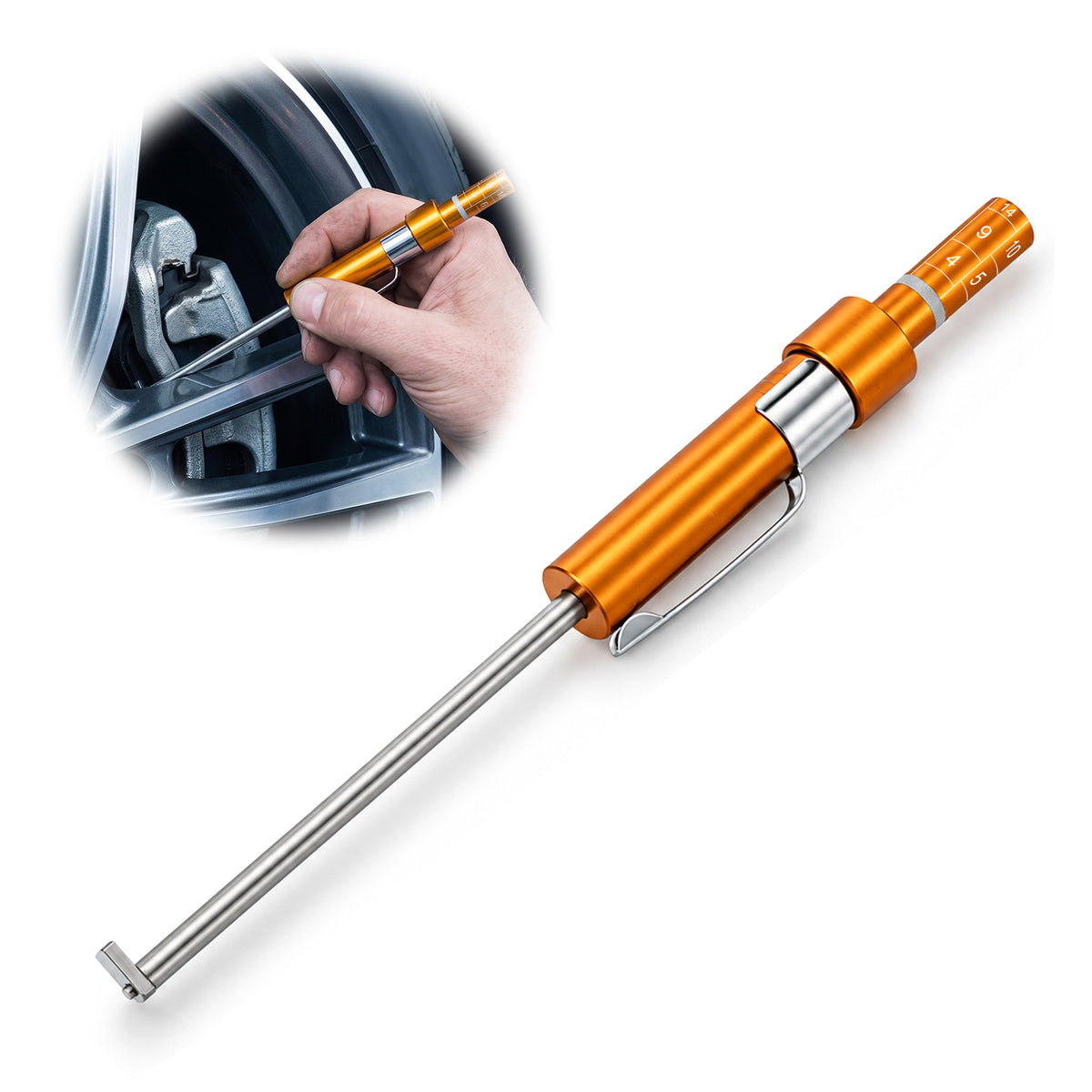 Brake Pad Gauge, Brake Pad Measuring Tool 1.5mm-11mm with Scale