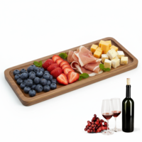 Wooden Serving Platter Acacia Wood Tray 11.4 x 4.1 in Rectangular Trays Wooden Tray Small Charcuterie Boards Wooden-Charcuterie Boards for Cheese & Cracker, Cookie, Bread, Butter& Bathroom Decor