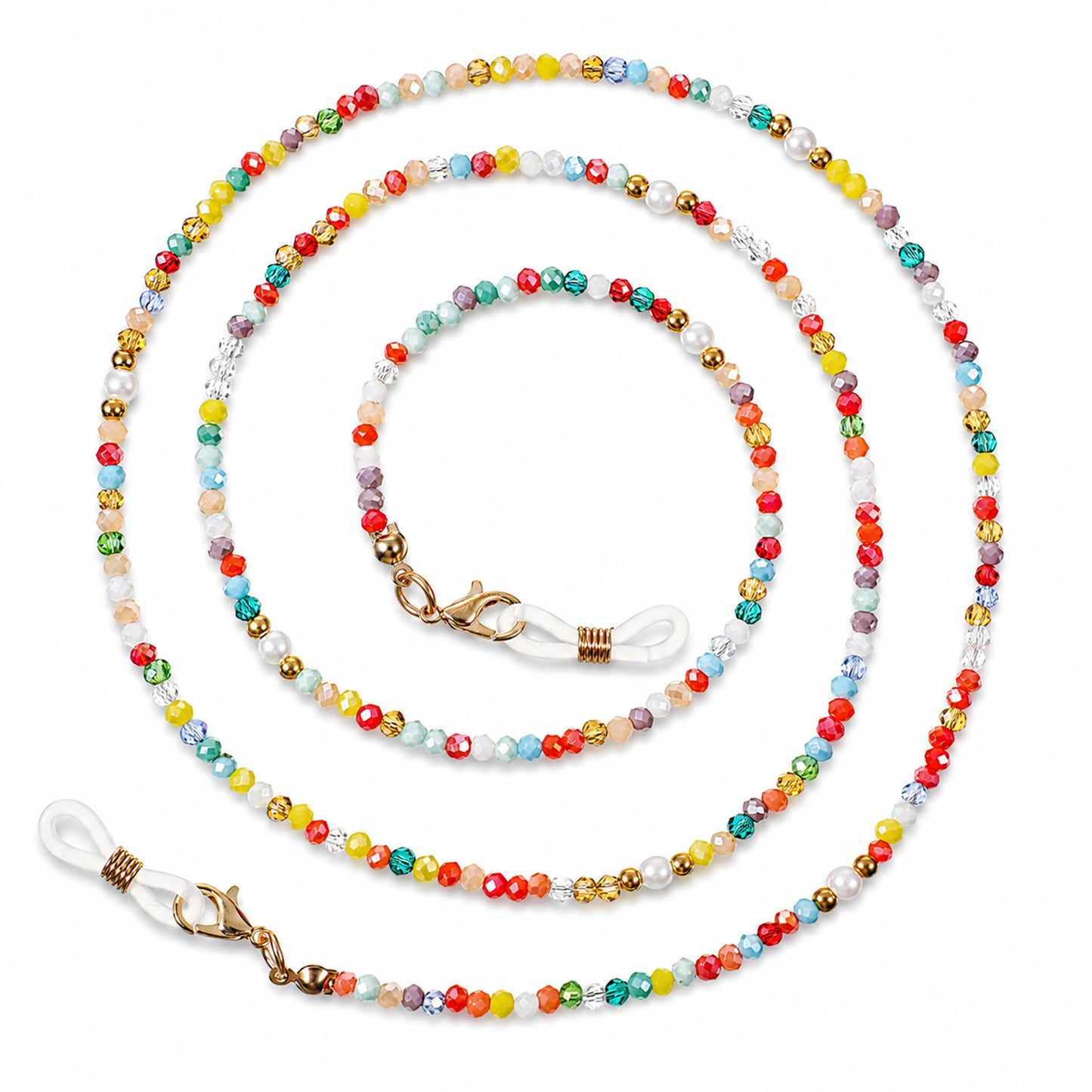 Psiriol Crystal Beaded Eyeglasses Chain, Sunglasses Chain Eye Glasses Holders Around Eyeglass Cord Face Mask Chains Neck Glasses Chain for Women