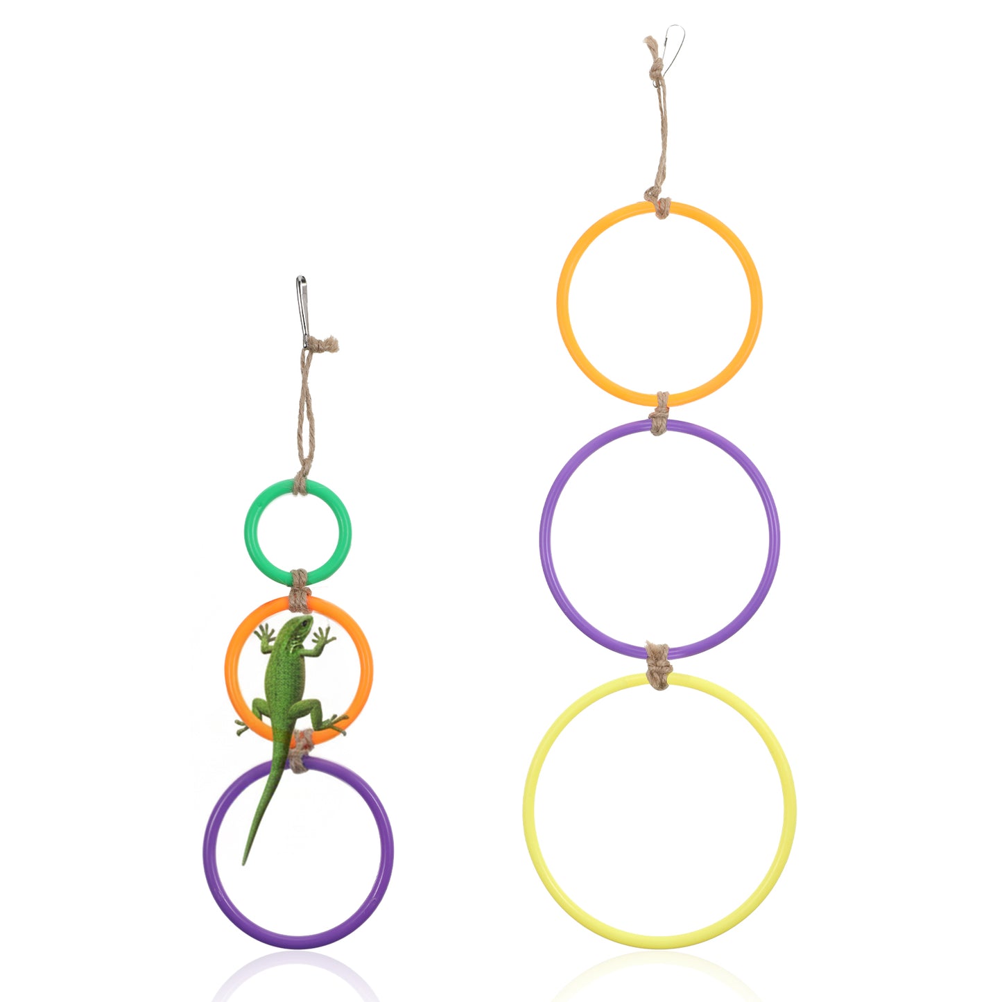 2 Pcs Snake Climbing Rings Snake Enrichment Toys for Ball Python Ball Python Tank Accessories, Reptile Enclosure Accessories Reptile Tank Accessory for Bearded Dragon, Chameleon, Lguana, Gecko, Lizard