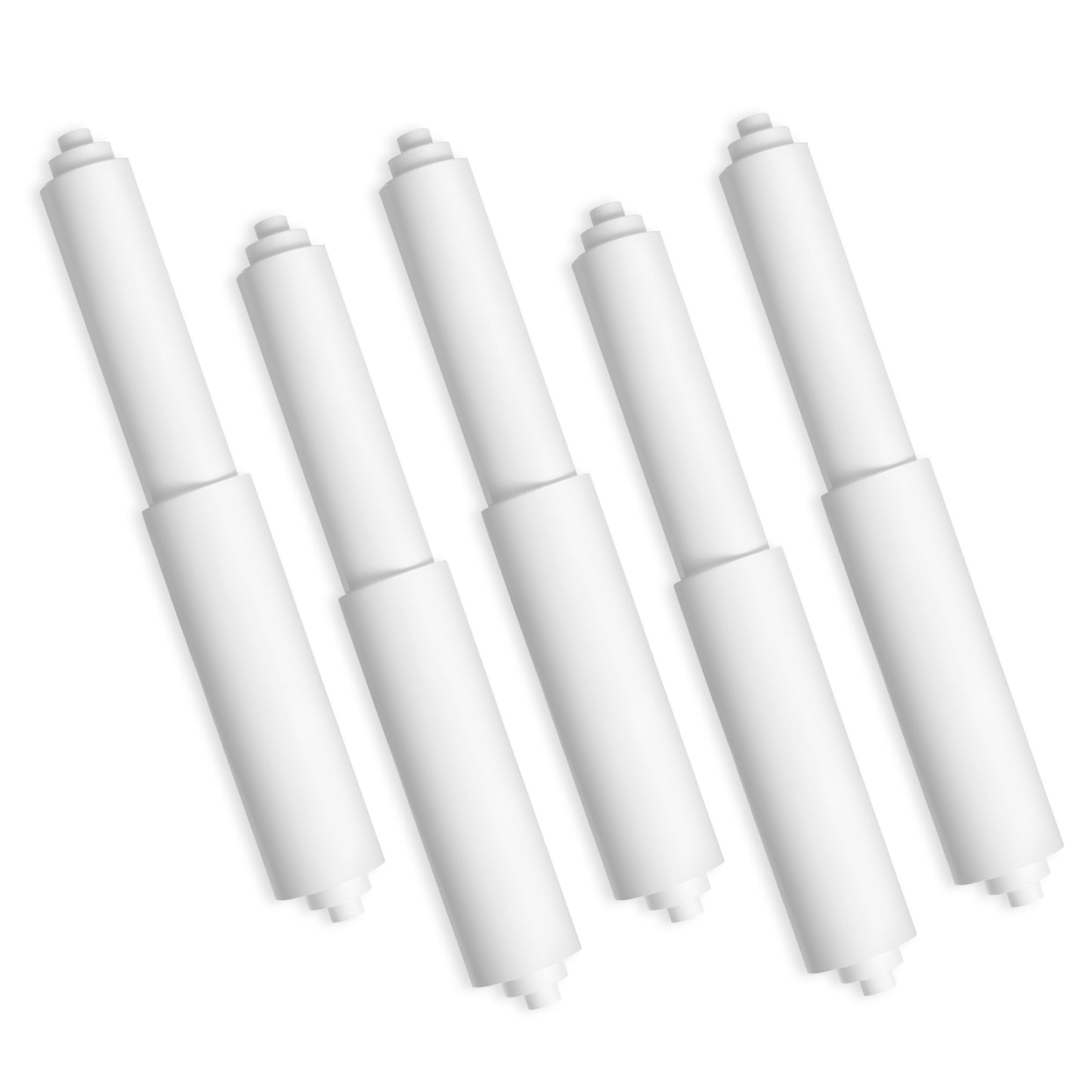 Toilet Paper Spring Rod, 5 Pcs White Toilet Paper Roll Holder Replacement Plastic Toilet-Paper-Holder