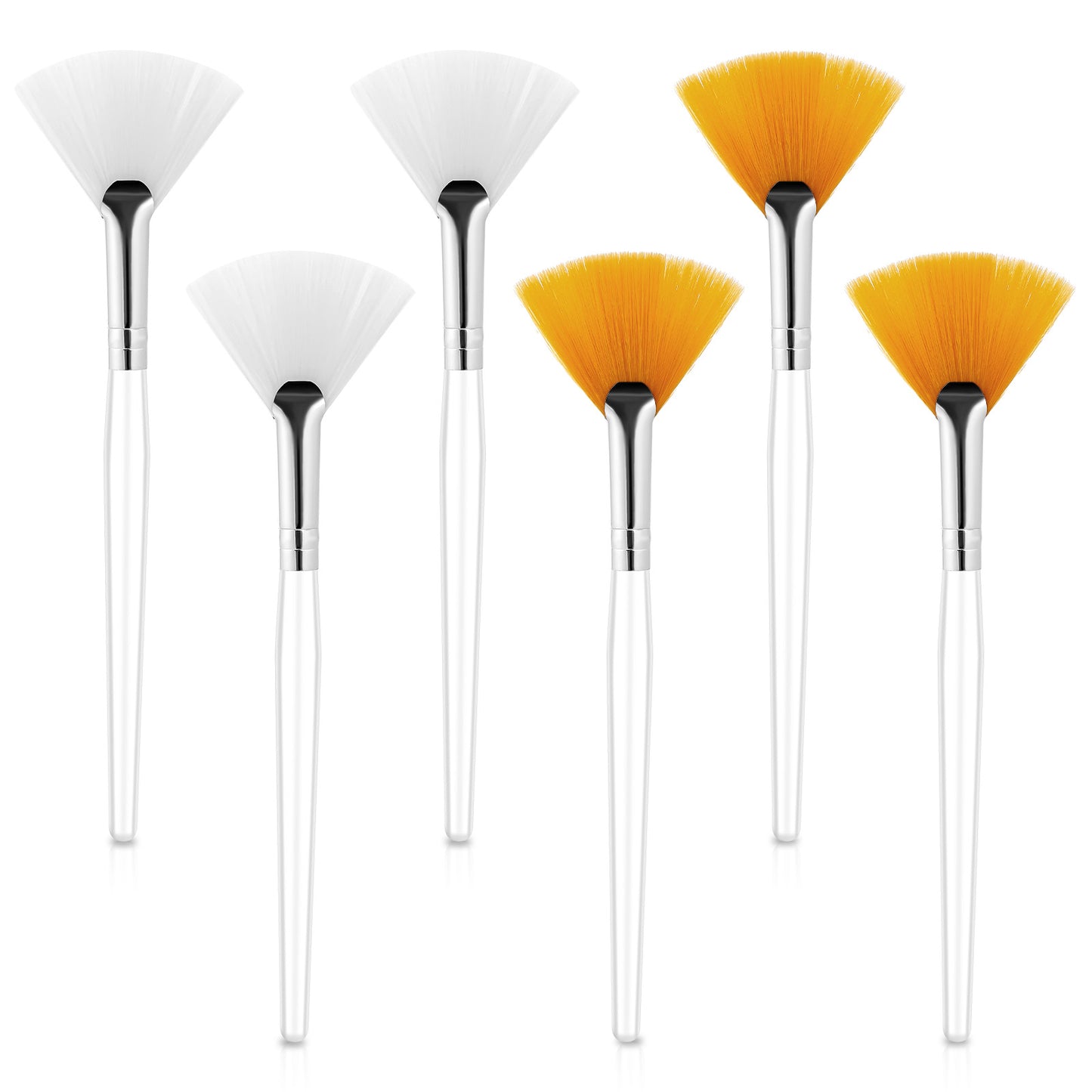 6 PCS Facial Brushes, Face Mask Brush Applicator Soft Fan Mask Brushes Cosmetic Applying Tools for Facials Peel, Sleeping-Mask, Mud-Mask Makeup