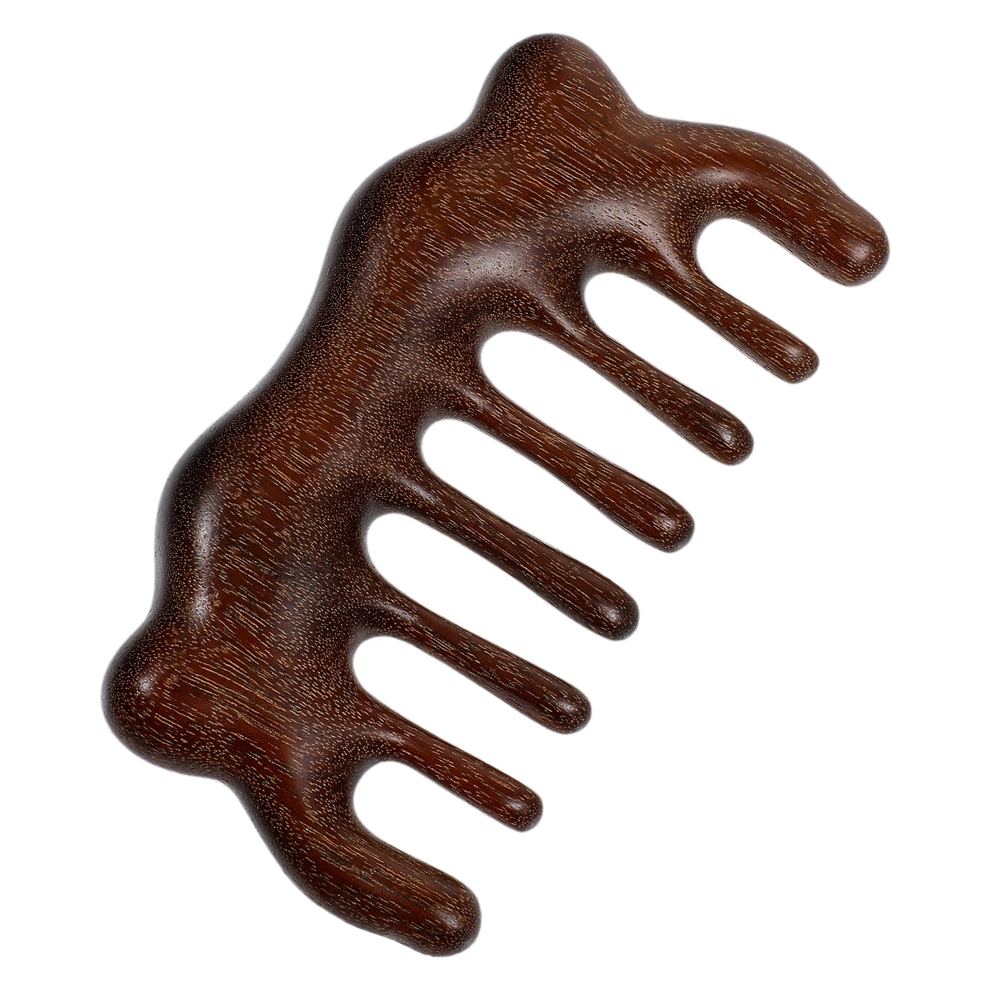 Wooden Scalp Massager Comb, Handmade Curly Hair Brush Small Wide Tooth Comb Head Wooden Large Tooth Gua Sha Comb Natural Green Sandalwood Hair Massager Scalp Brush for Women Men Hair Growth