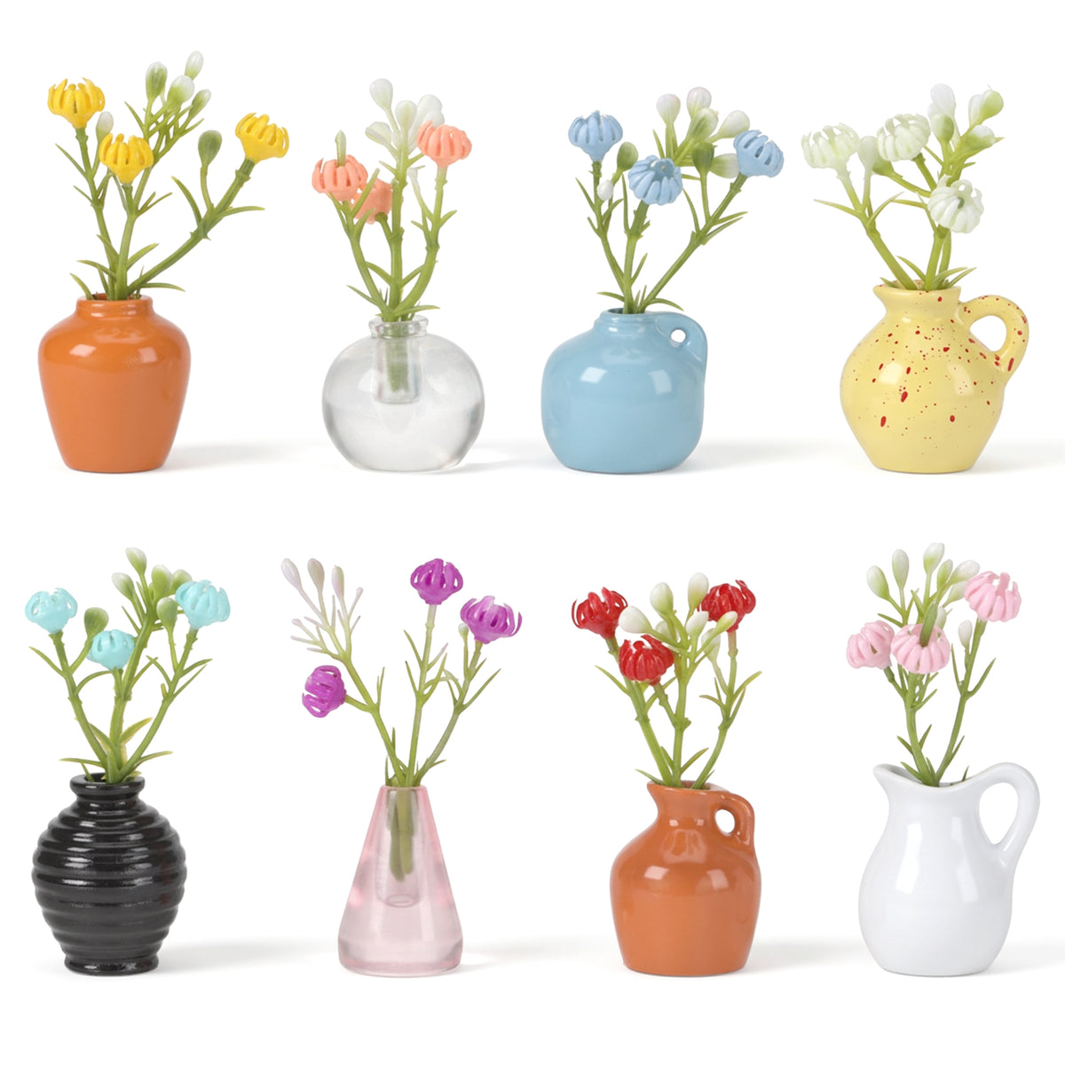 8 PCS Mini Vase Fridge Magnets Ceramic Mini Vase Magnets for Fridge