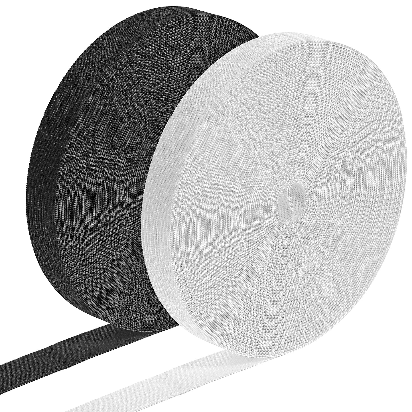 2 Rolls Elastic for Sewing Elastic Band for Sewing, Elastico para Costura, 15mm Wide Heavy Stretch High Elasticity Knit Elastic Band for Waistband Pants Dress Swimwear Belt 10 Yard