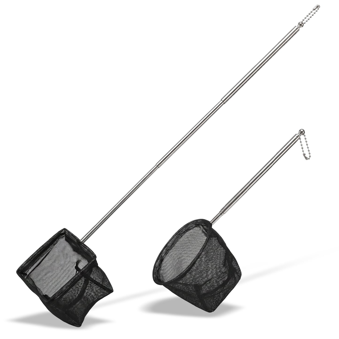 2 Pcs Aquarium Fish Nets Aquarium Shrimp Net Small Fish Tank Nets Fine Mesh Small Fishing Net with Extendable Stainless Steel Handle for Fishes Shrimp Tank Pond Creek