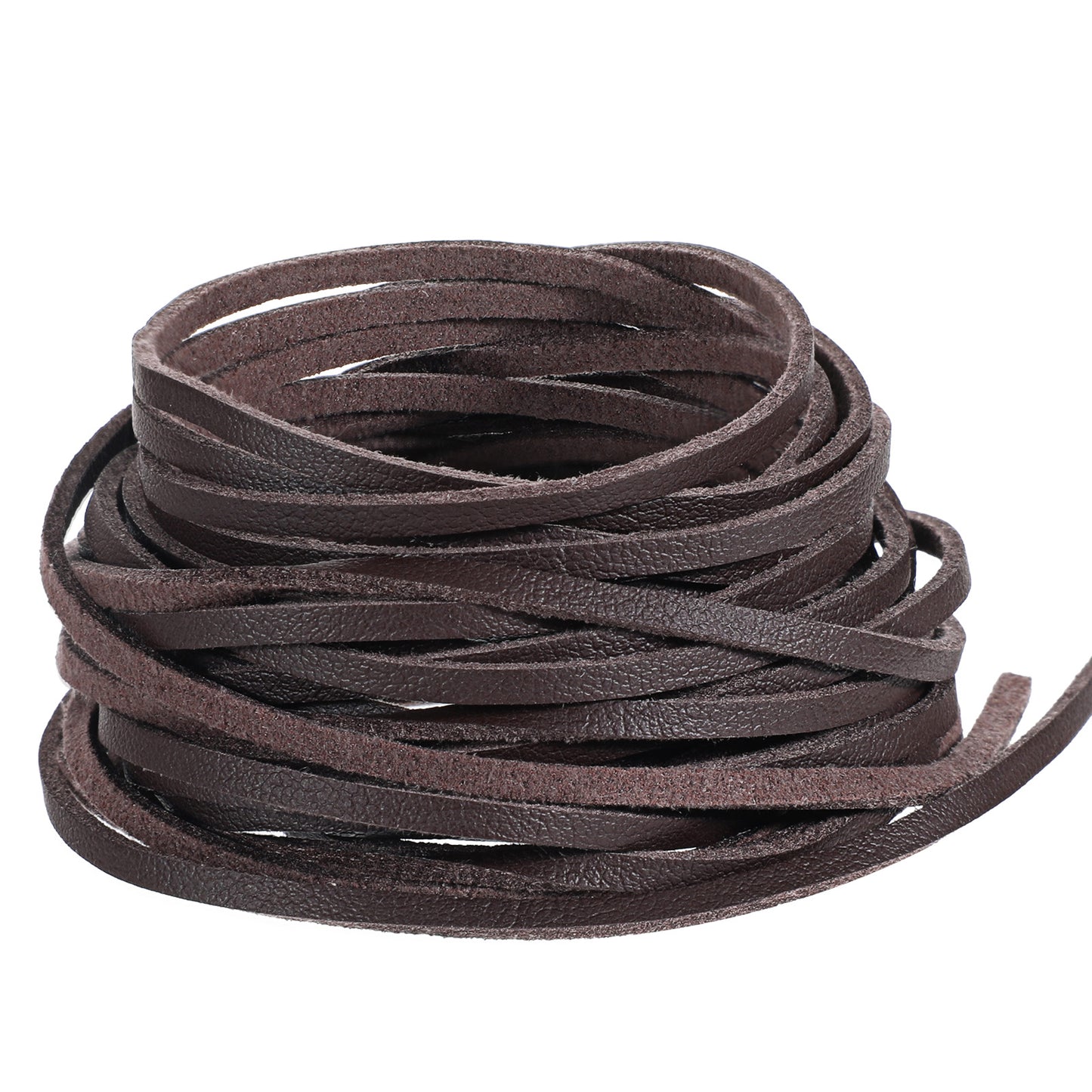 5.5 Yards Leather Strips for Crafts, 3mm Flat Leather String Suede Ribbon Braided Braiding String for Jewelry Making, Necklace, Tool, Crafts