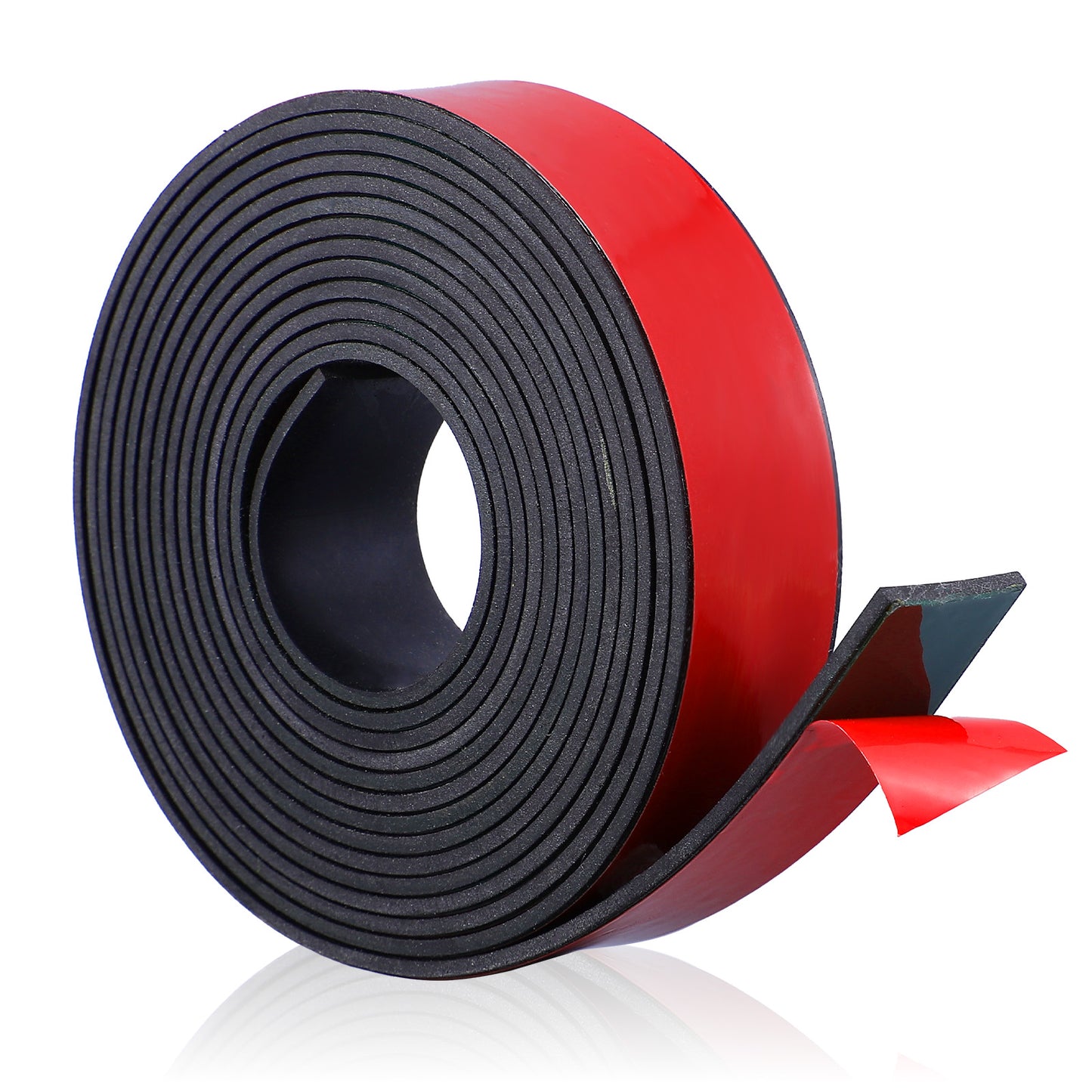 Self Adhesive Rubber Strip, 15mm(W) x 2mm(T) x 400cm(L) Rubber Sealing Strip Solid Neoprene Sealing Roll for DIY, Washers, Crafts, Pads, Flooring Protection, Supports, Leveling, Weather Seal