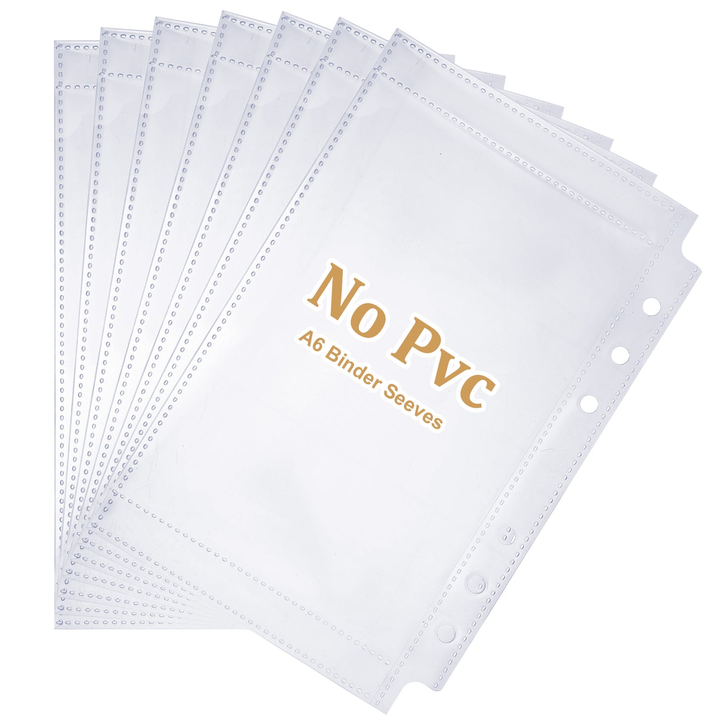 Double-Sided A6 Budget Binder Inserts, 40 PCS 80 Pockets A6 Planner Inserts Card Sleeves Binders Sheets Top Loading Clear Binder Sleeves for 6 Ring Binders Cards Documents Photos Planner Accessories