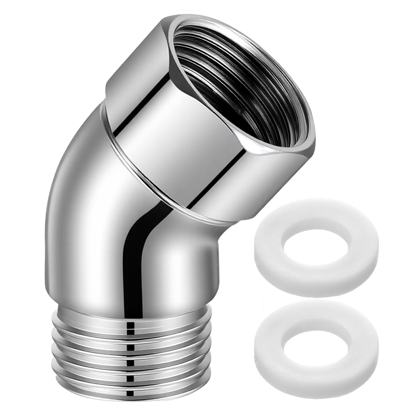 Shower Elbow Adapter for Shower Head, Solid Brass 45°g1/2 Male to Female Showers Arm Extension Connector, Showers Arm Pipes Angle Connector for Extension Pipe Shower-Heads