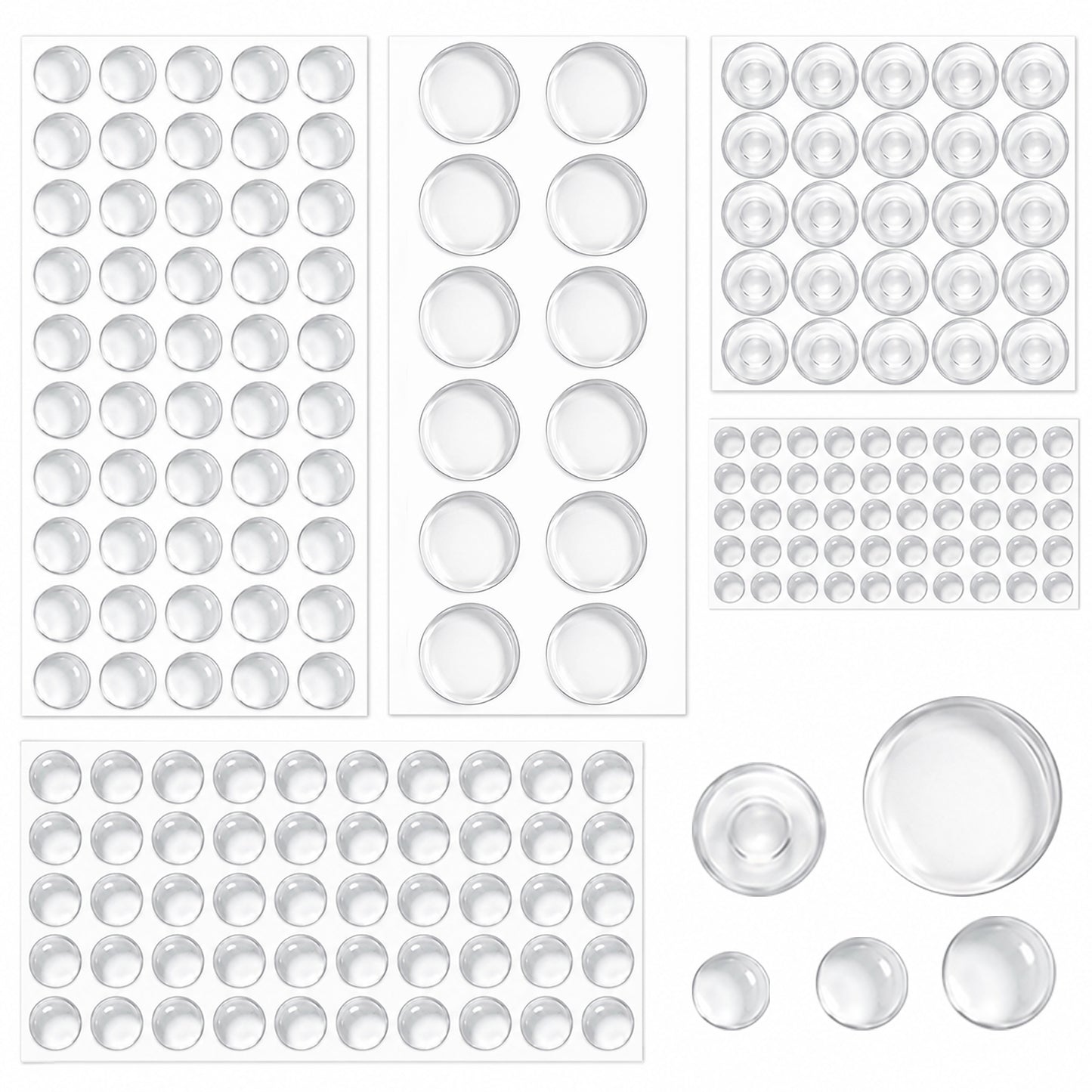 187 Pcs Cabinet Stopper Clear, Rubber Stoppers for Cabinets, Self Adhesive Stoppers Rubber for Cupboard, Glass, Tops Picture Frames, Cutting Boards, Kitchen Drawers