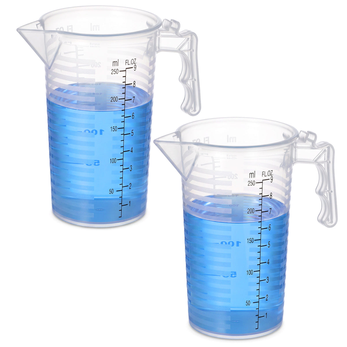 2 Pack 250 mL (9oz) Measuring Cup, Plastic Measuring Pitcher