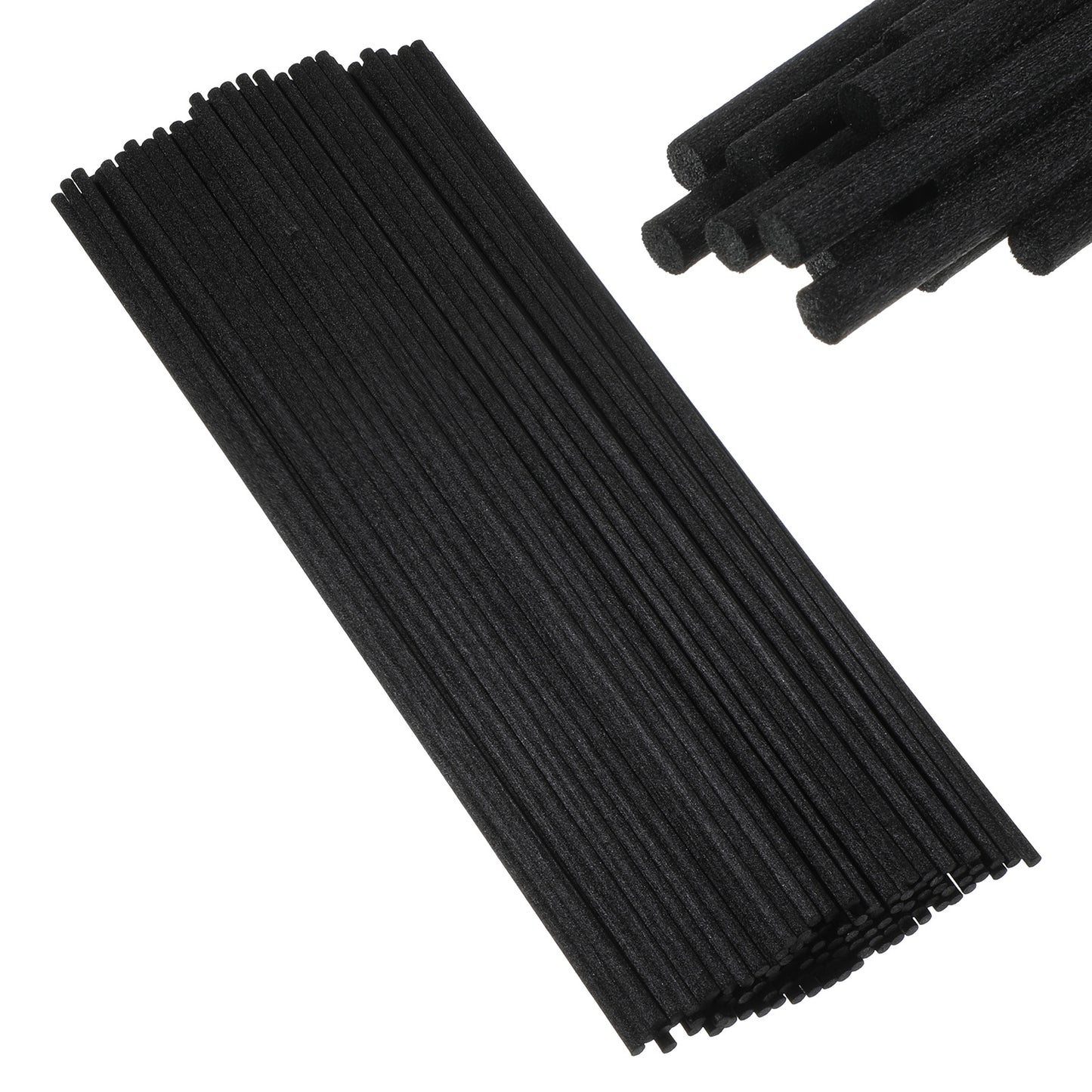 SynHHergyx Diffuser Reeds Sticks, 100 Pcs 23cm x 3mm Black Fibre Reed Fragrance Sticks Replacement Thick Oil Diffuser Sticks for Home Bathroom Bedroom Scented Diffusers