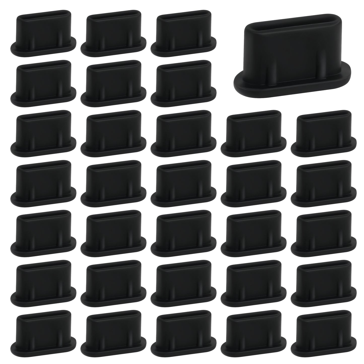 Styquenzer 50 PCS Type-C Port Dust Plugs, USB C Anti Dust Plug Cover Black USB C Dust Plug Charging Port Dust Plug Compatible with Smartphones Tablets Mobile Power Supplies