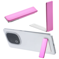 Phone Slim Kickstand, 2PCS Vertical and Horizontal Alloy Phone Case Stand Ultra-Thin Cellphone Holder Small Adjustable Phones Stand Universal Foldable Cellphone Kickstand for Phones Cases Tablet, Pink