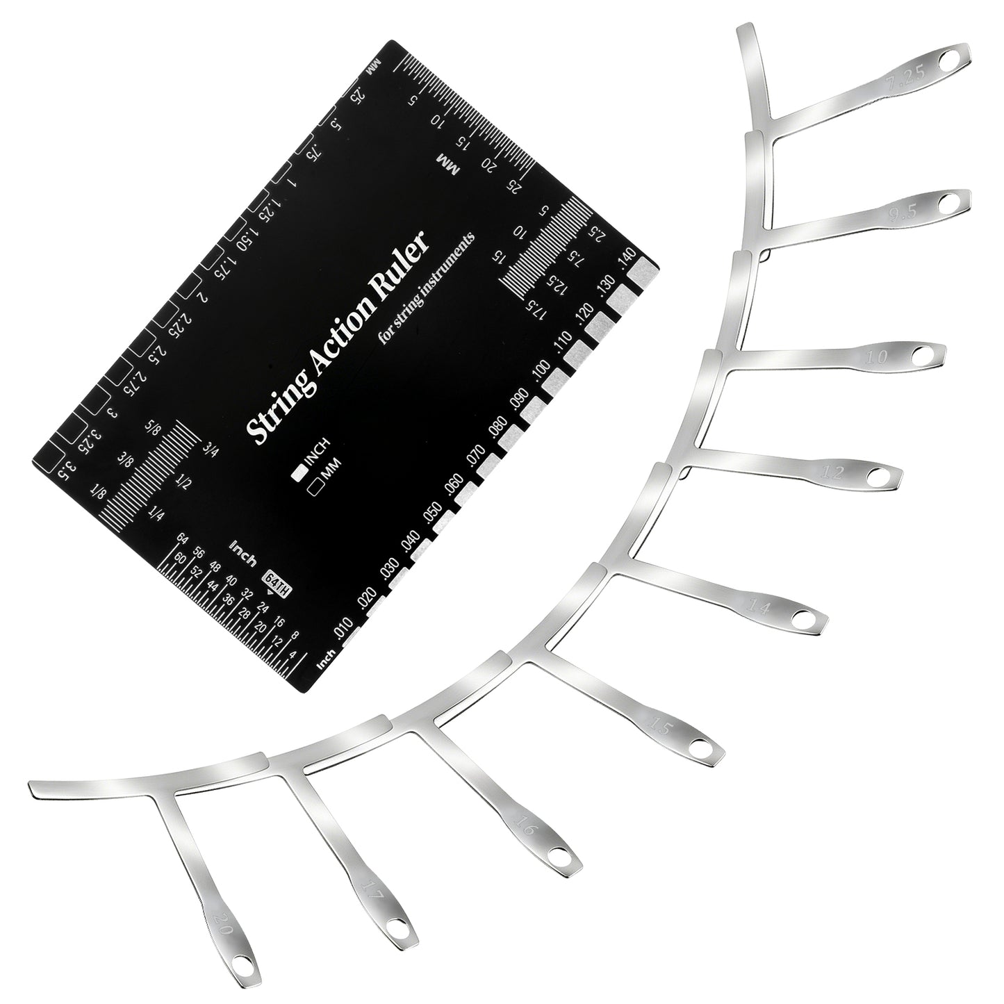 9 PCS Guitar Radius Gauge And Guitar String Action Gauge Guitars Setup Kit for Adjustments Guitars and Bass Setup Bridge Saddle