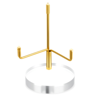 SynHHergyx Adjustable Metal Arm Display Stand Easel with Round Acrylic Base Small Display Easel Holder for Crystal Seashell Geodes Rock Small Collection (Gold, 2 x 2 x 3 Inch) With protective film