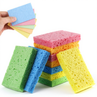 10 Pcs Cellulose Sponges, Natural Compressed Sponges Reusable Non Scratch Sponge for Kitchen Dish Washing Bathroom Cars Cut-Outs DIY Scrub Sponge for Cleaning