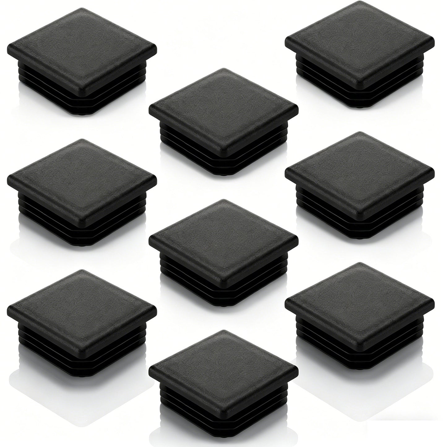 10PCS 1-1/2 Inch (38mm) Square Tubing End Caps, Square Plastic Plugs