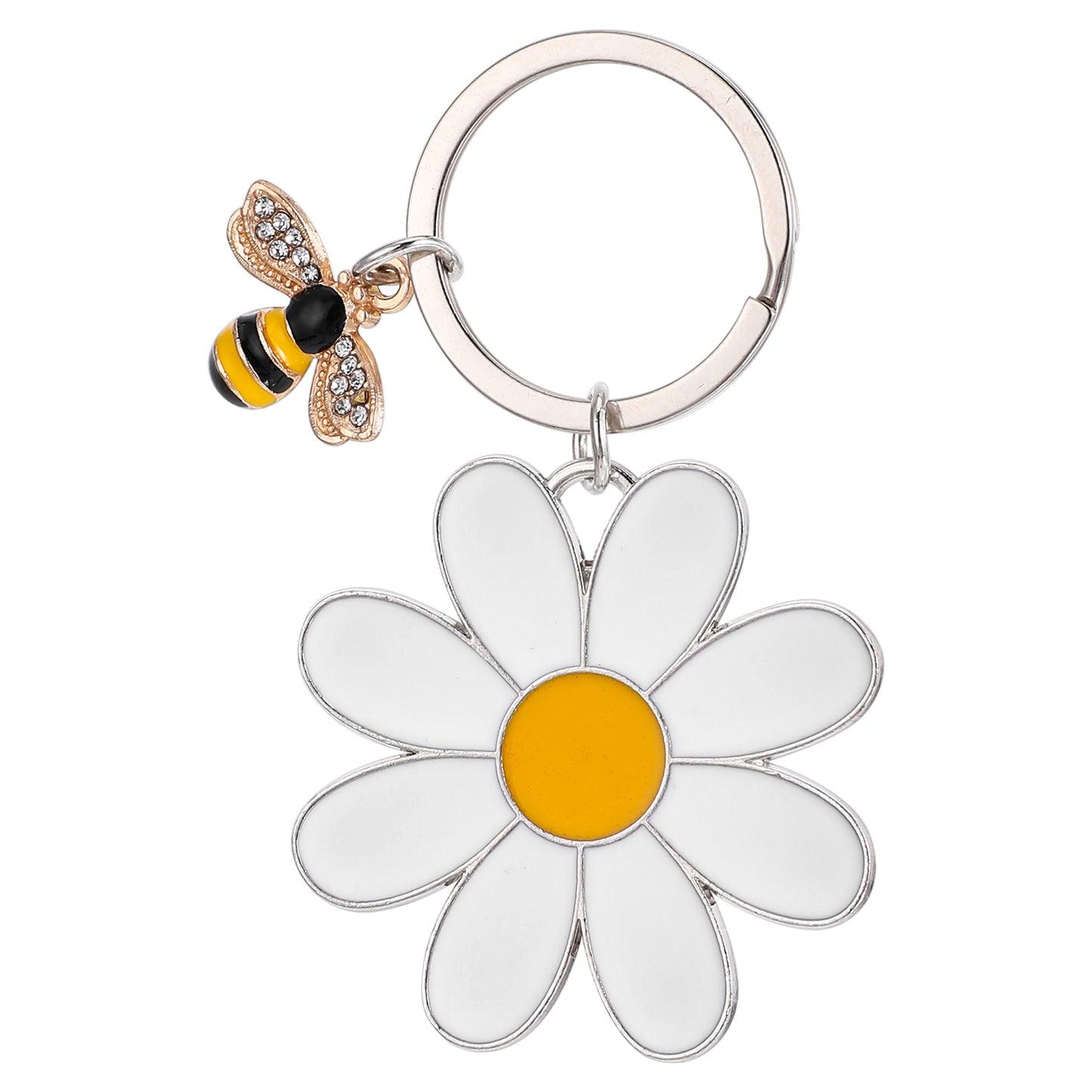 Styquenzer Bee Keychain for Women Men Flower Keychain Cute Honey Bee Charms Enameled Keychain Bee Appreciation Keychain Personalized Key Chains Aesthetic Accessories for Women Purse Bag