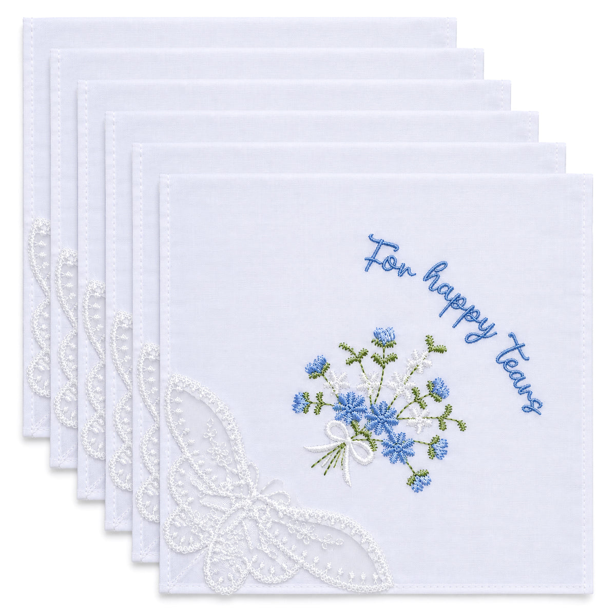 Ravynor 6 Pcs For Happy Tears Handkerchief, Wedding Hankies For Women