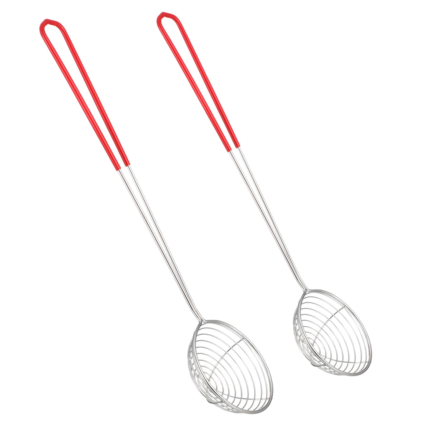 Spider Strainer Skimmer Spoon, 2 Pcs Stainless Steel Hot Pot Strainer Spoons Skimmer Spoon Cooking Set Kitchen Wire Net with Handle for Frying Scooping Food Pasta Spaghetti Noodle