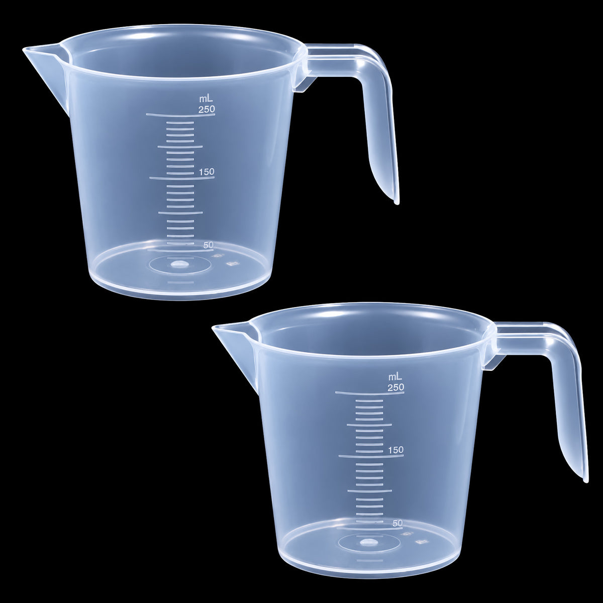 2 Pack Plastic Measuring Cup, 1 Cup (250ml) Liquid Measuring Cups