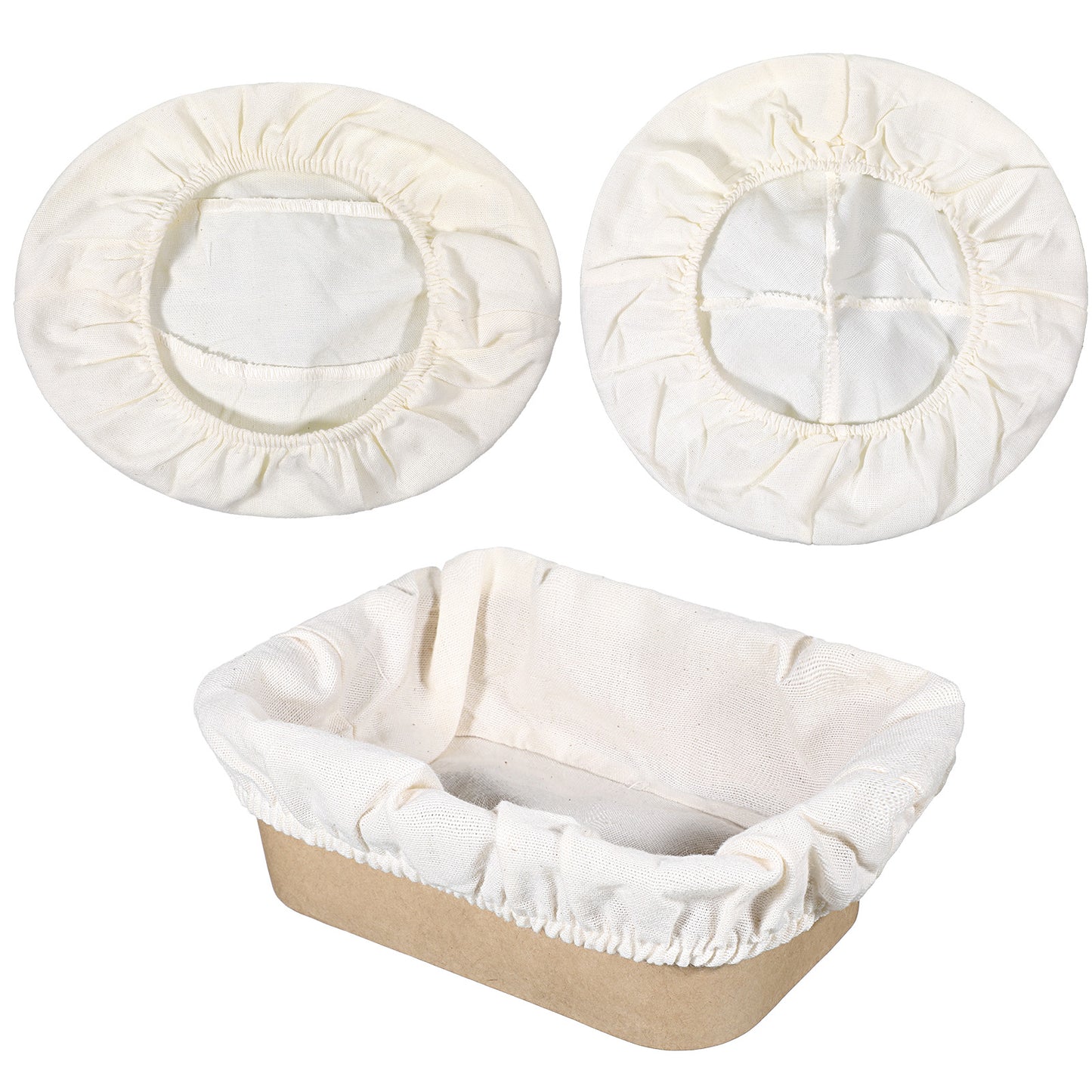 6 Pcs Bread Proofing Basket Liner, Banneton Liner, 10 inch Banneton Covers Reusable Natural Rattan Liners Cloth Sourdough Cover for Bakery Home Baking, 3 Round & 3 Oval Sourdough Proofing Covers