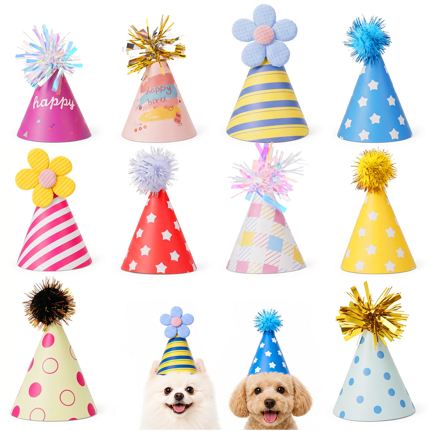 10PCS Mini Party Hats for Toy Animals, Party Hats for Stuffed Animals