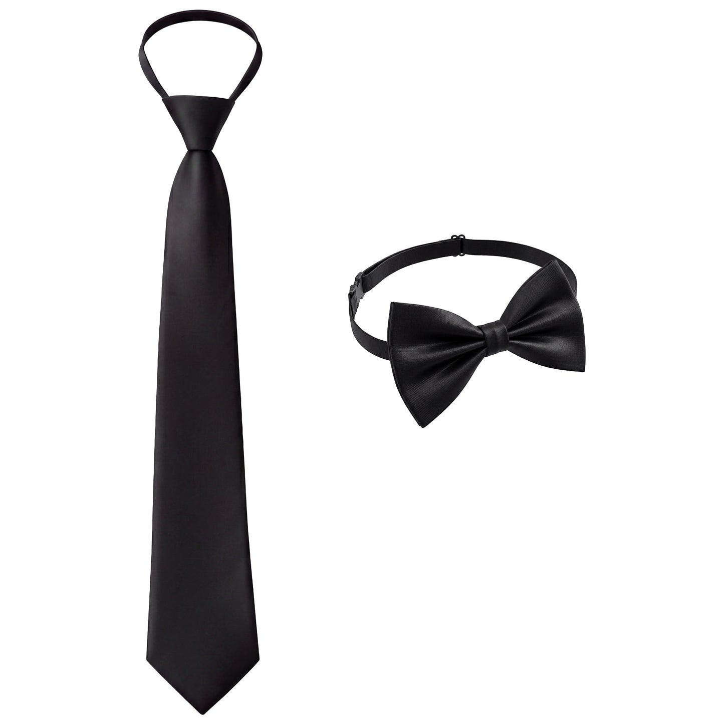 Zelphvt 2 PCS Bow Tie for Women, Solid Pre Tied Adjustable Necktie, Adjustable Ribbon Necktie Convenient Office Pre-Tied Bowties for School Uniforms, Graduation, Office, Casual Wear, Matching Shirts