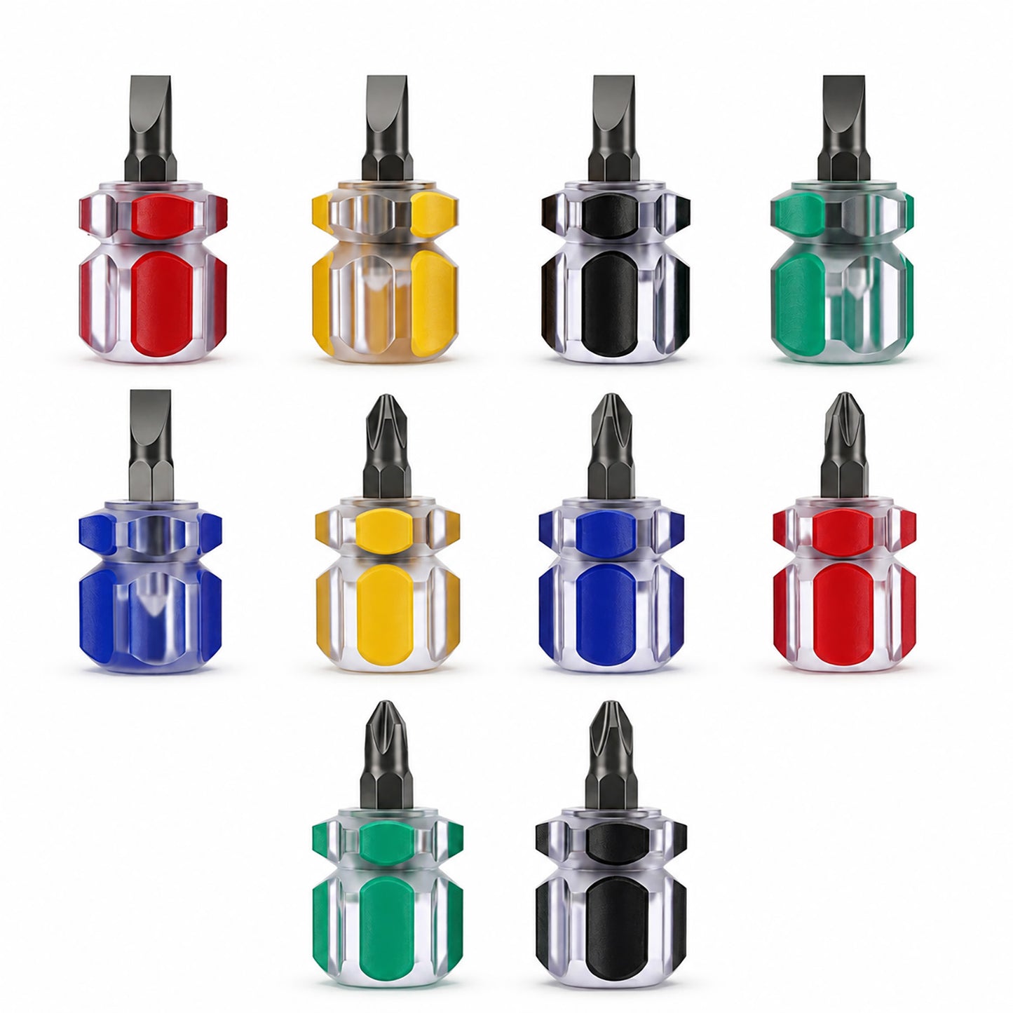 10 Pcs Stubby Screwdriver Set Sewing Machine Screwdriver with Phillips Head and Flat Head Mini Short Screwdrivers Tool Kit Tiny Stubby Tools Sewing Notions for Repairing Sewings Machines