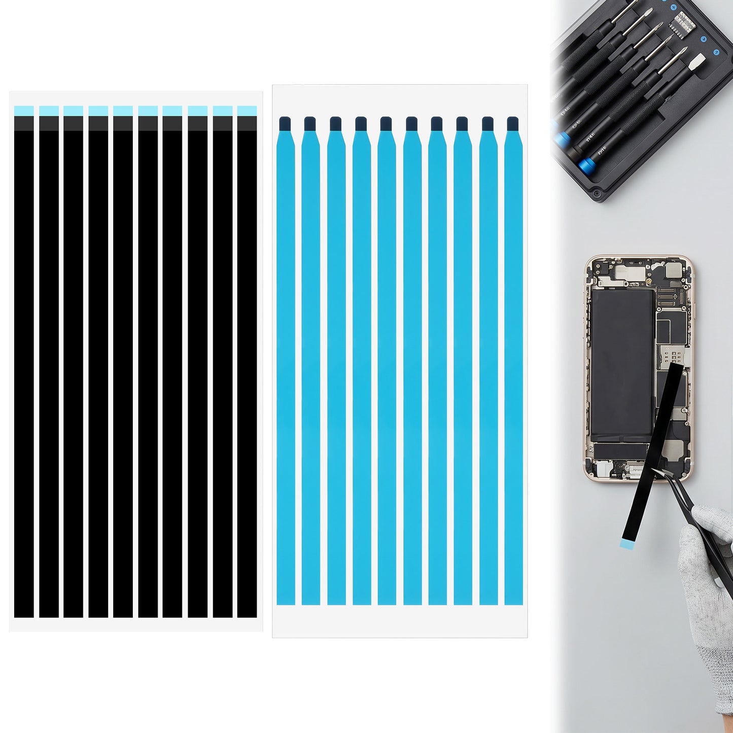 Fyntave 20 Pcs Laptop Screen Double Sided Tape Pull Tab Stretch Tape for Laptop Easy To Pull Adhesive Tapes LED Screen Stretch Tapes Suitable for LCD Panels Batteries and Casings