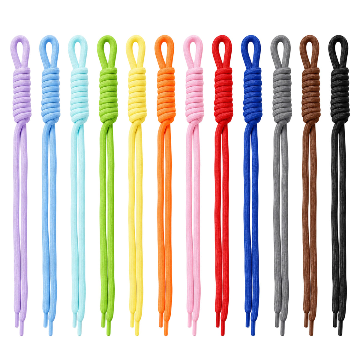 12 Pcs Paracord Keychain, 25cm Rope Keychain Paracord Bag Charm