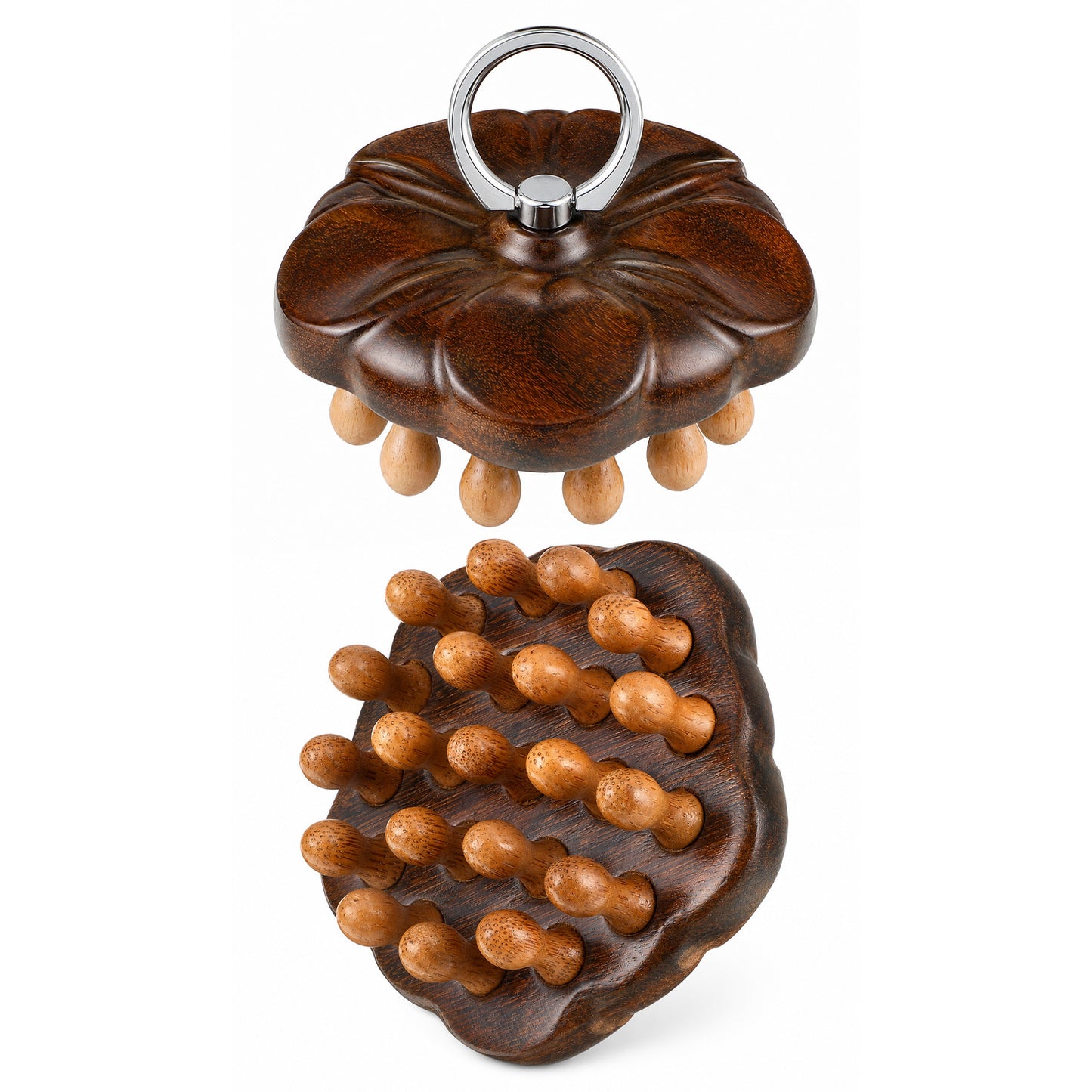Wooden Scalp Massager, Bamboo Scalp Massager Hair Growth Brush Scalps Stimulation for Hair Growth Natural Wooden Massagers for Face and Body Care