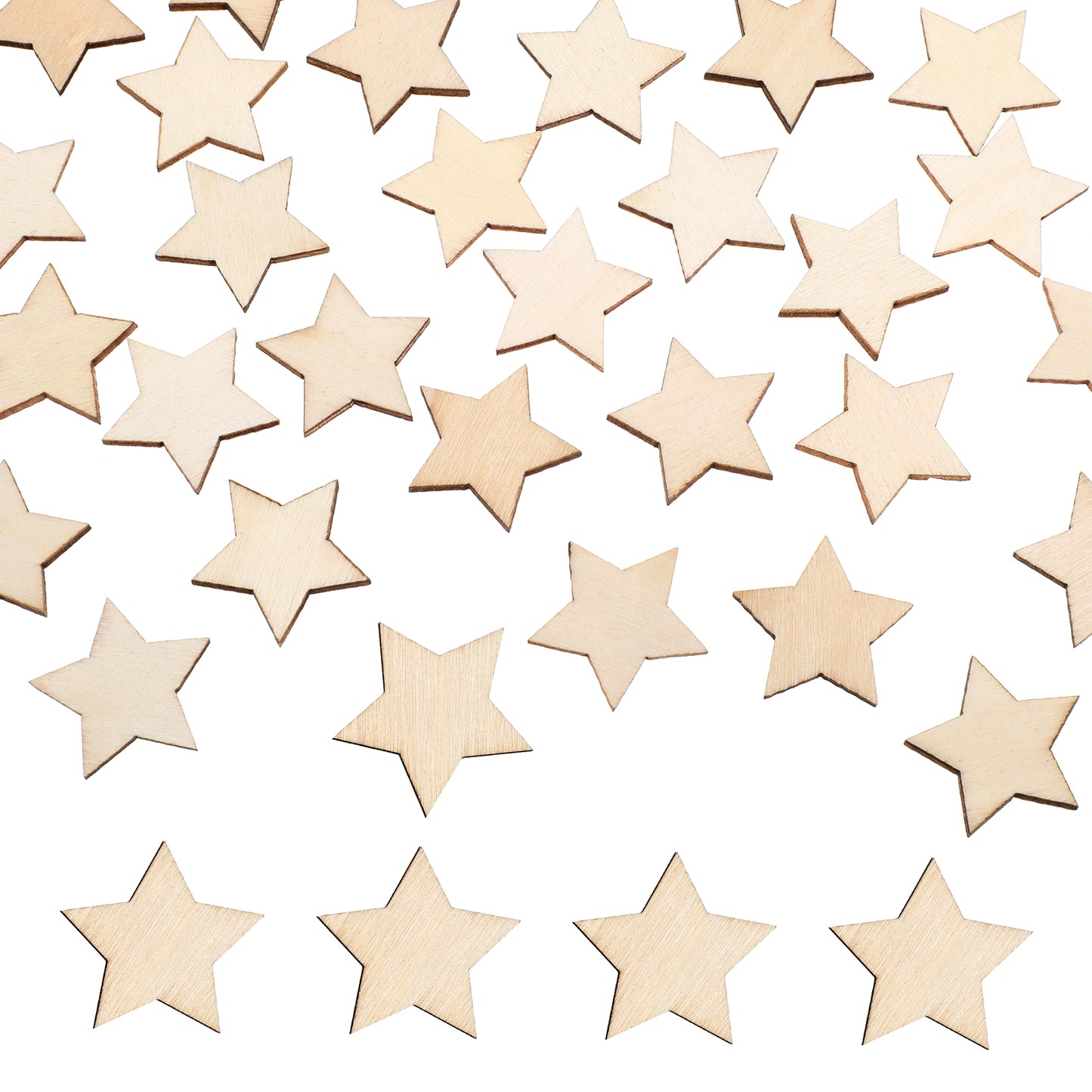 Wooden Stars for Crafts, 100 Pcs 1 Inch Small Wooden Stars Mini Unfinished Wooden Star Ornaments Blank Wood Star Cutouts for DIY Crafts Party Wedding Home Christmas Decoration