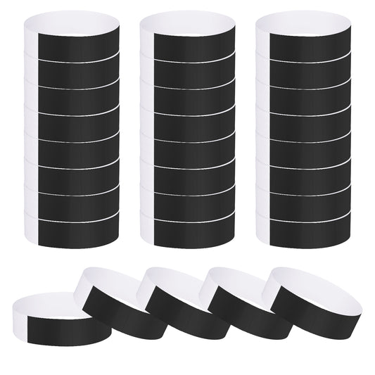 200 Pcs Arm Bands for Events Waterproof Party Wrist Bands Self-Adhesive Neon Bracelets Wristbands Lightweight Event Wristband for Party Events Clubs Concert Music Festival (Black)