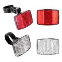 Xthrotsenk 4 Pack Bike Front and Rear Reflectors Bike Wheel Reflectors for Night Riding Bicycle Cycling Safety Warning Reflectors Wheel Spoke Reflectors for 2.2-2.4 Cm Bike Handlebar Seatpost （Red）