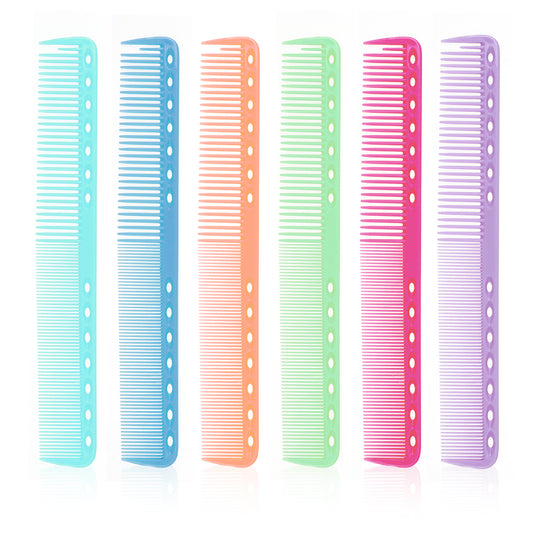 6PCS Carbon Combs for Hair Stylist, Carbon Combs Heat Resistant Haircutting Combs Professional Barber Comb All Purpose Hair Stylist Combs Medium and Fine Tooth for Salon Man Woman Clipper Cuts
