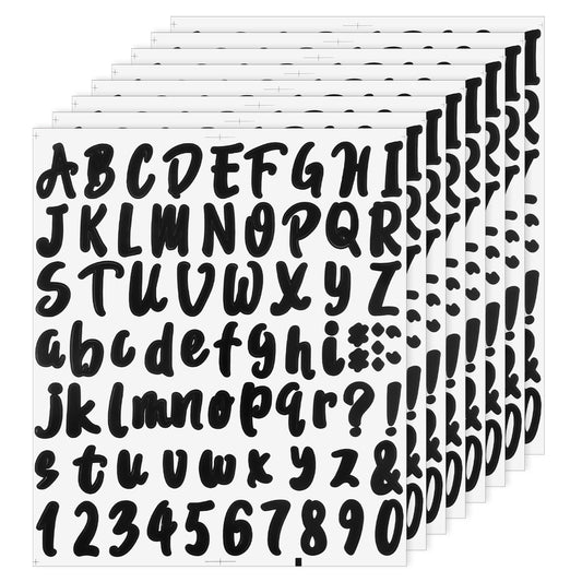 8 Sheets Letters Stickers Self Adhesive Alphabet Number Stickers Mailbox Numbers Sticker Pantry Labels Black Letters Numbers Decals for Kitchen Signs Window Door Containers Jar Labels (1 Inch)