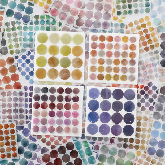100 Sheets Washi Dot Stickers Scrapbook Stickers Colorful Decorative Adhesive Sticker Journal Sticker, Circle Heart Decoration Labels for Arts Journal Planner Scrapbooking DIY