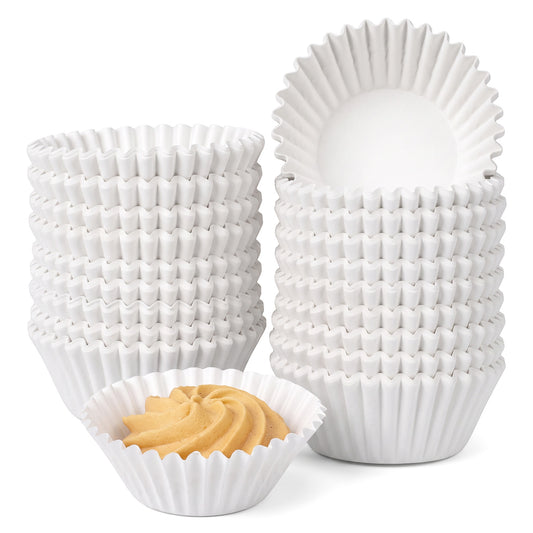 400 PCS White Cupcake Liners Mini Muffin Liners for Wedding Birthday Party
